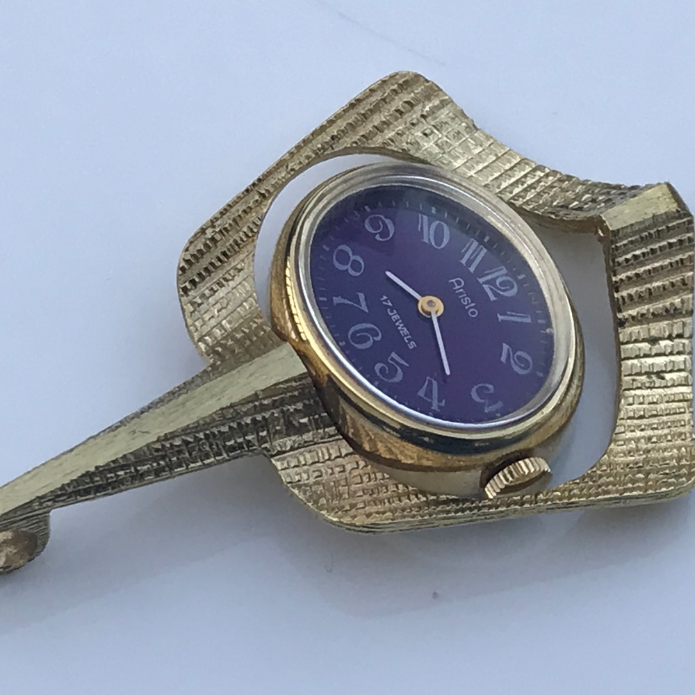 Vintage ARISTO Gold Women Necklace Pendant 17Jewel - Picture 2 of 8